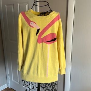 ModCloth Flamingo Cotton Sweater size Large